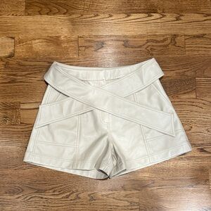 Jonathan Simkhai High Waist Cream Shorts